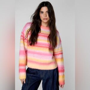 NWT Brushed Striped Crewneck Sweater
